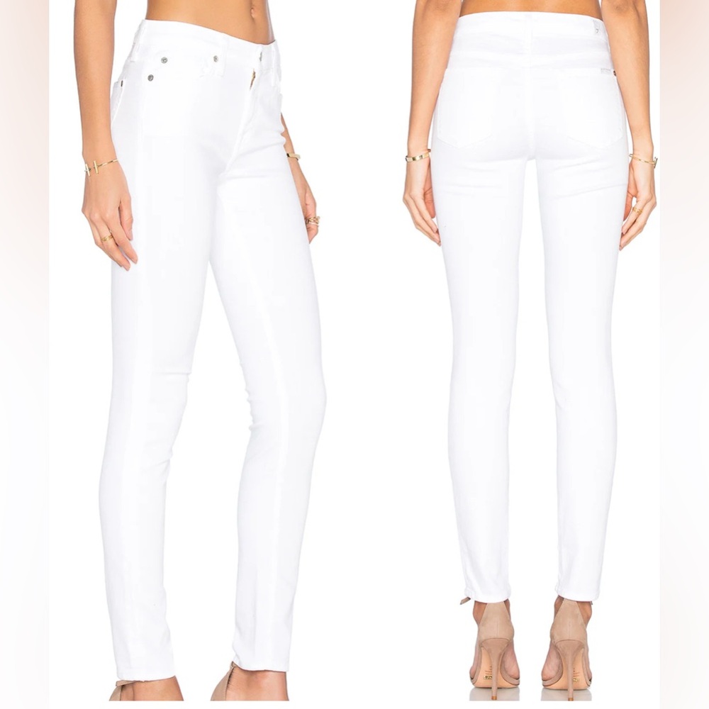 NWT 7 For ALL  Mankind “The Skinny , Super  Skinny white jean ,